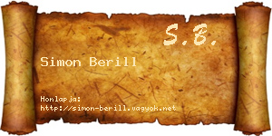 Simon Berill névjegykártya